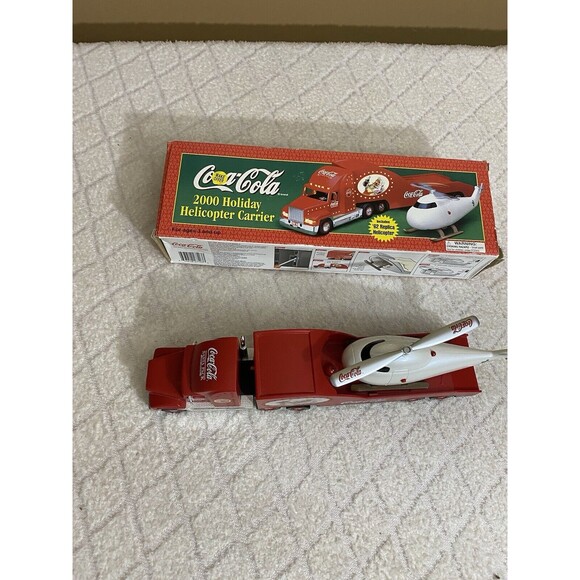 Coca Cola 2000 Holiday Helicopter Carrier/ 1962 Replica Helicopter  Box Included - Picture 2 of 16